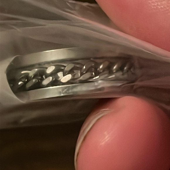 NWT Men's Stainless Steel Chain Spinner Ring - Picture 5 of 8